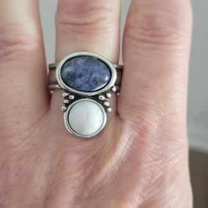 Chicos Silver Costume Ring w/Stones
